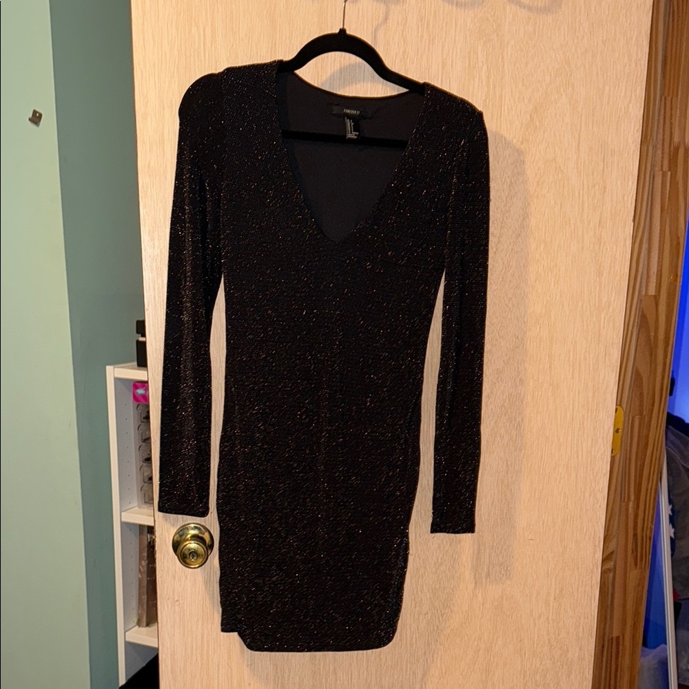 Elegant Black Glitter Dress